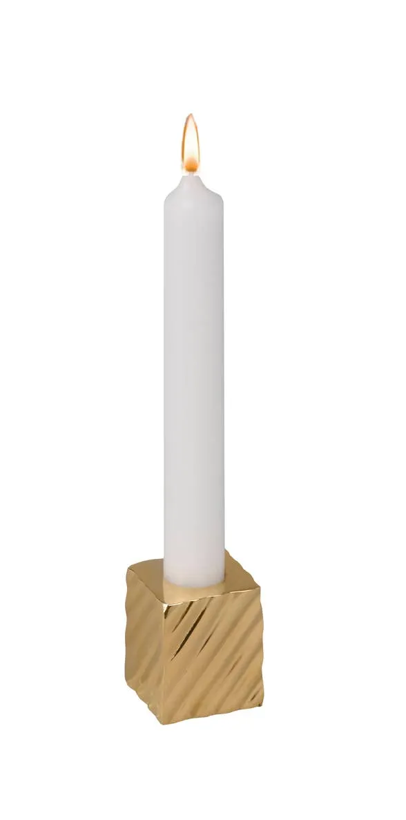 Brass cube candle holder (1/2" Candle)