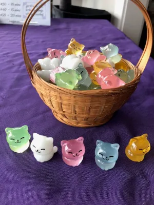 Glow-in-the-Dark Resin Cat Figurines | One-Inch Tall Collectibles