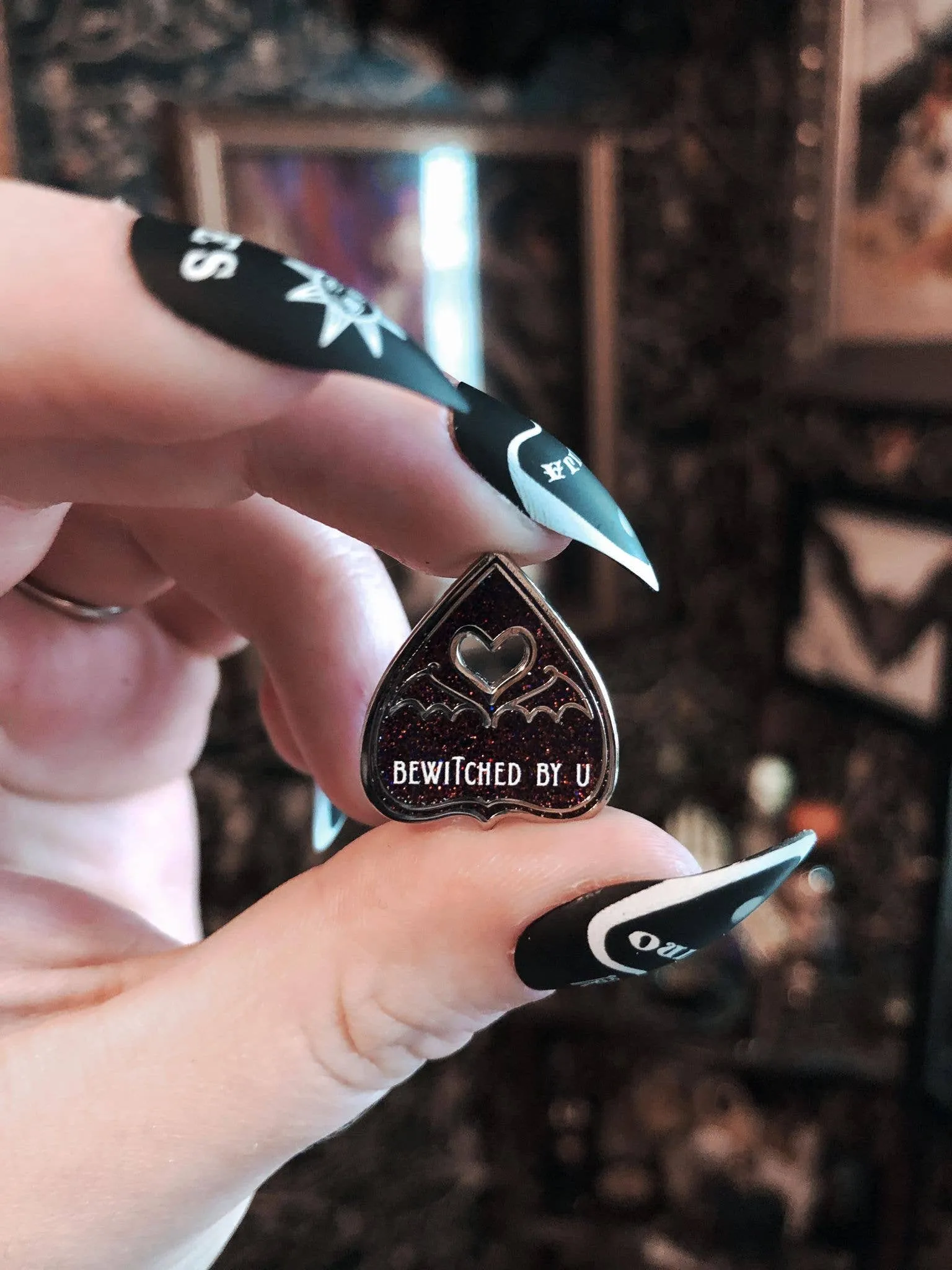 Planchette Valentines - Mini Enamel Pins: Batty 4 U