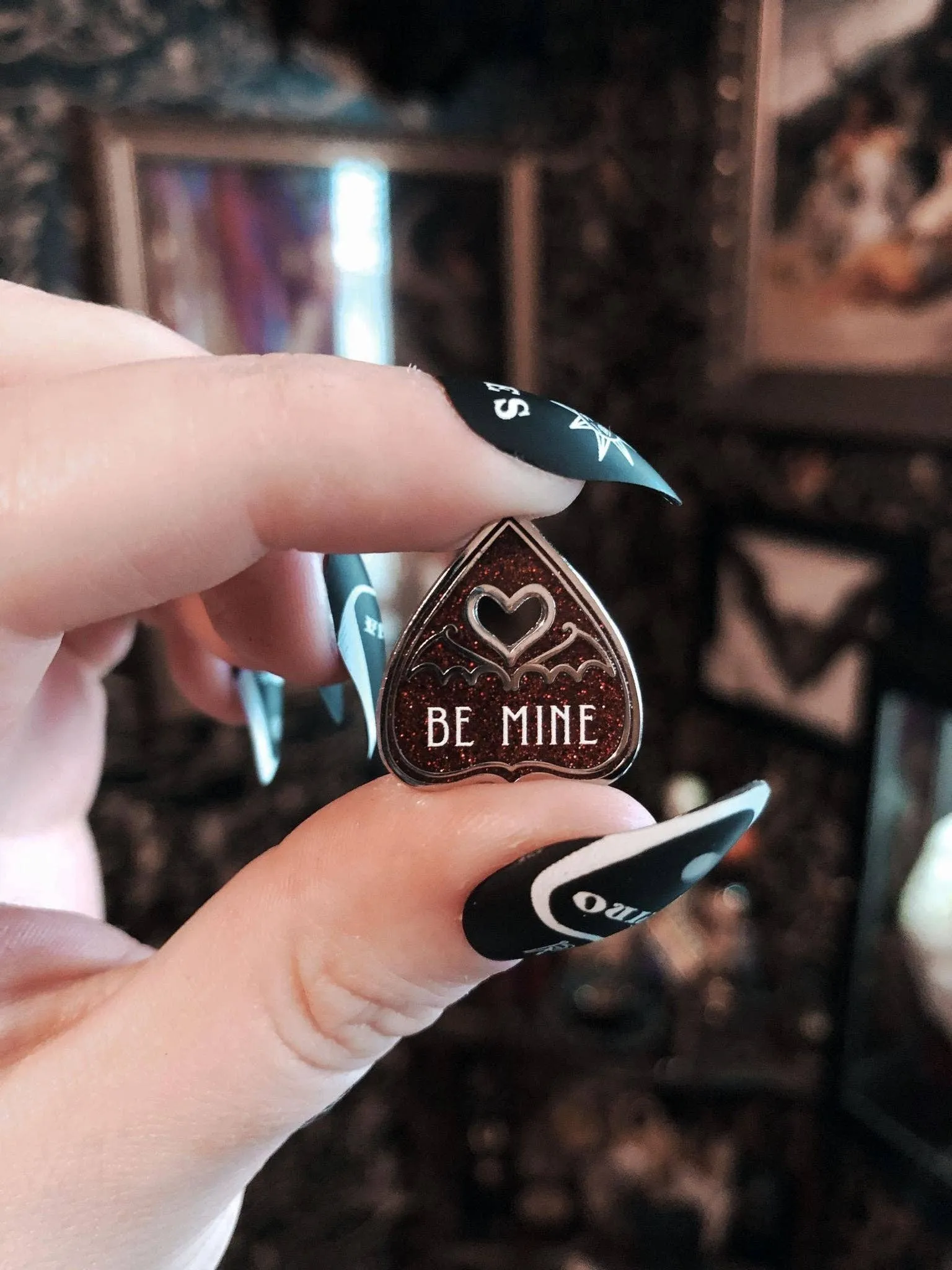 Planchette Valentines - Mini Enamel Pins: Batty 4 U