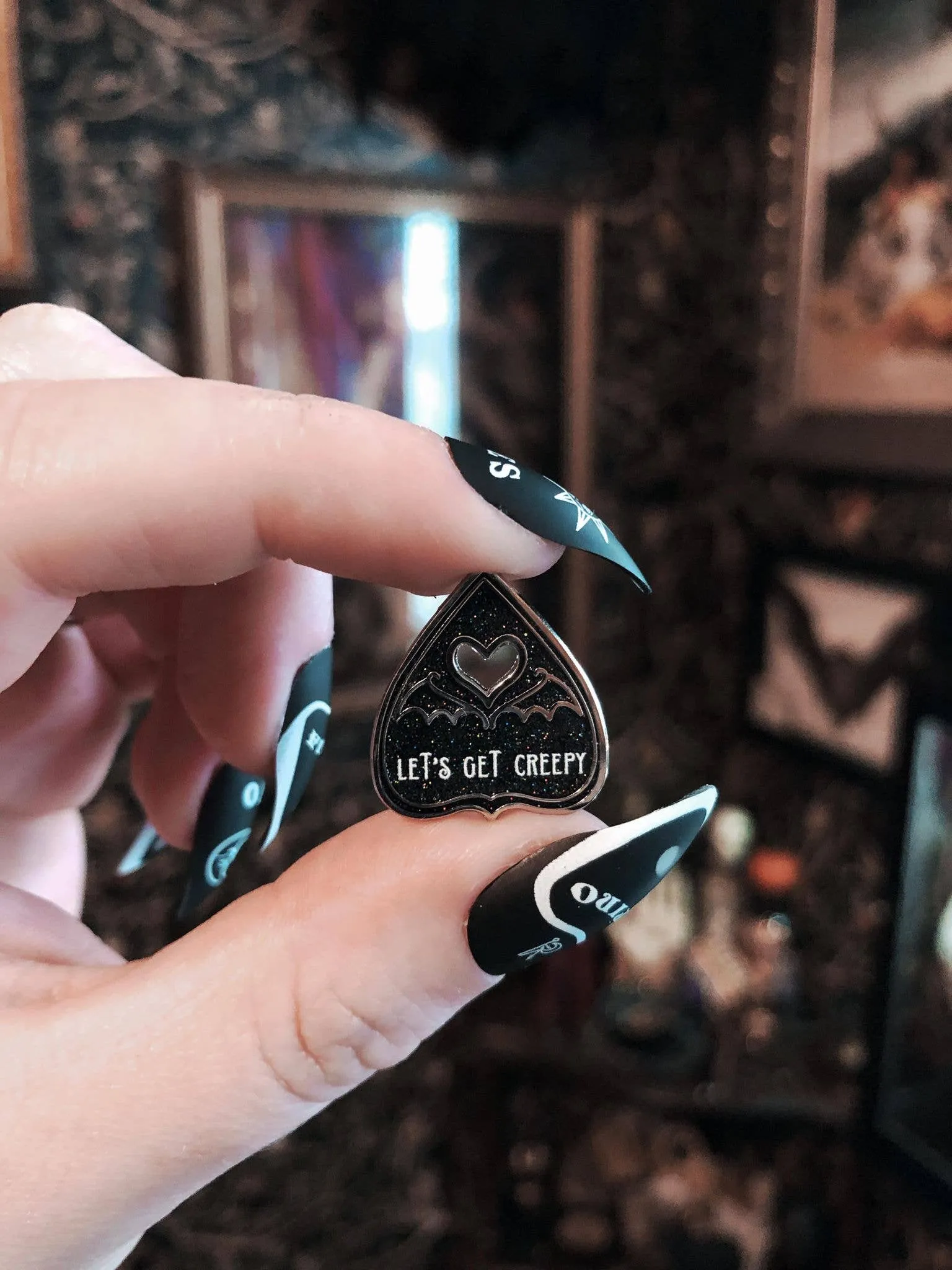 Planchette Valentines - Mini Enamel Pins: Batty 4 U