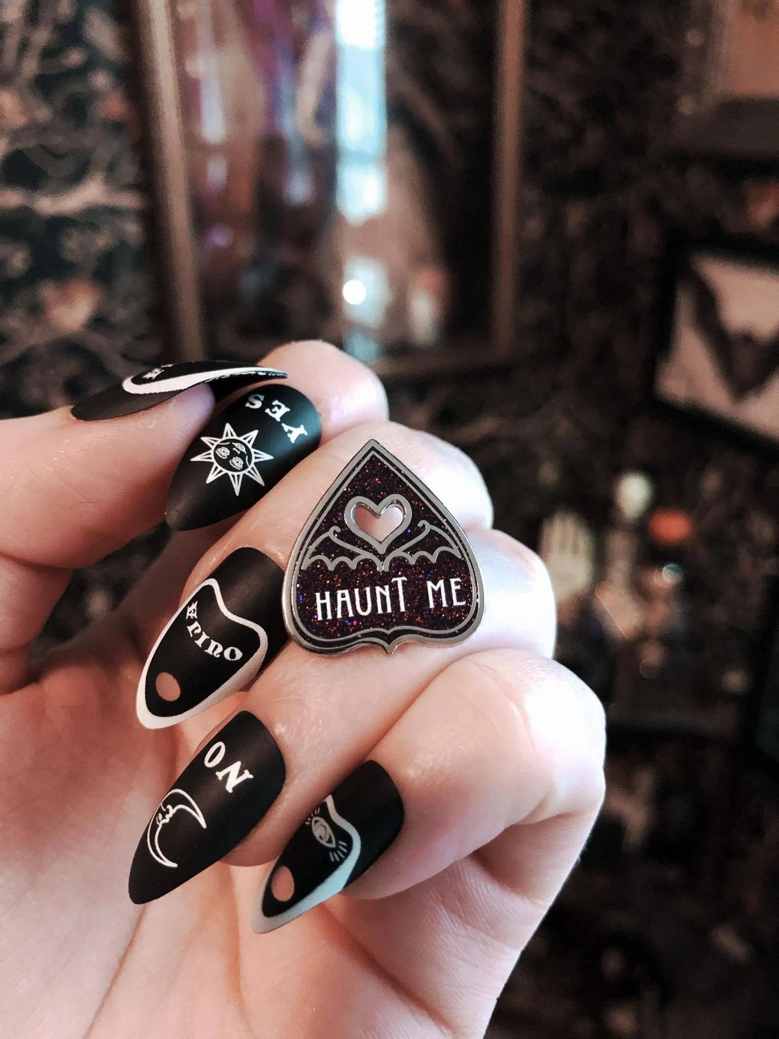 Planchette Valentines - Mini Enamel Pins: Batty 4 U